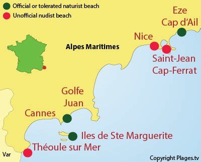 french riviera nude|Map and guide of the naturist beaches in France